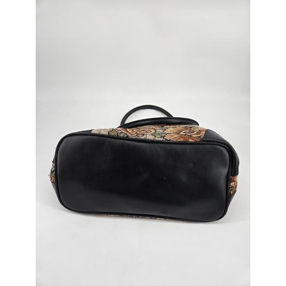 Vtg 80s Cottagecore Boho Floral Rose Tapestry Shoulder Bag Purse Grandma - Picture 7 of 14